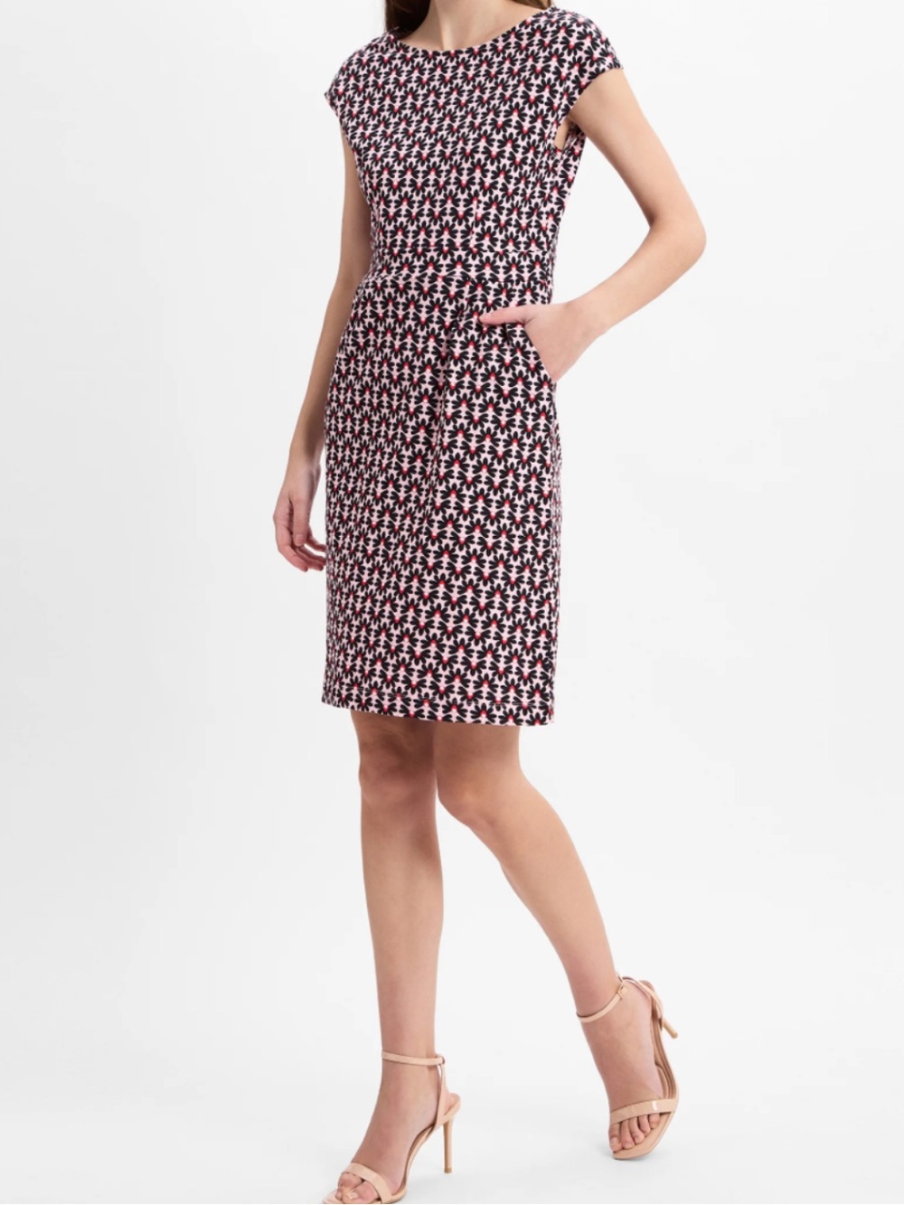 Boden Florrie jersey dress pink floral sz‎ 10
